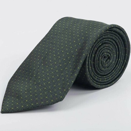 Аренда зеленого галстука с узором для мужского костюма