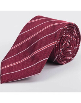 Аренда бардового галстуку в узкую полоску для мужских костюмов, изображение 1