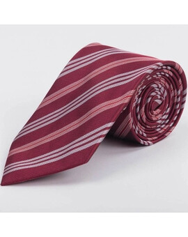 Аренда бордового галстука в полоску для мужских костюмов, изображение 1