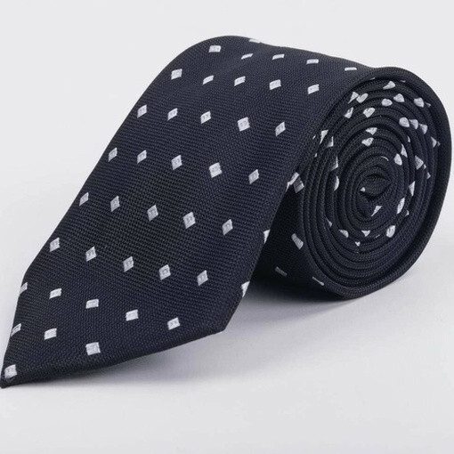 Прокат черного галстука с белым узором для мужского костюма