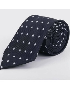 Прокат черного галстука с белым узором для мужского костюма, изображение 1