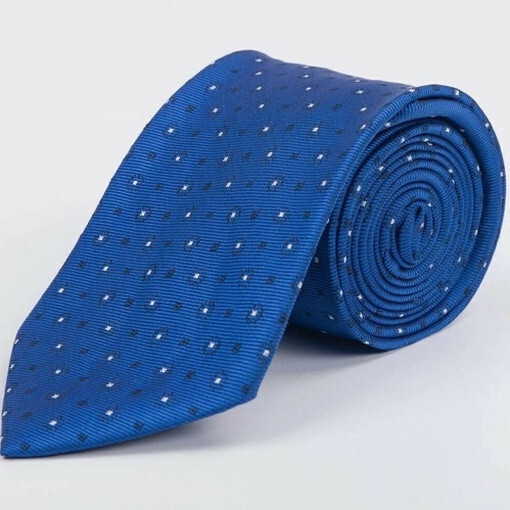 Аренда галстука синего цвета с белым узором для мужских костюмов