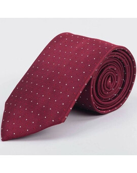 Аренда галстука бордового цвета в мелкий разноцветны узор для мужских костюмов, изображение 1