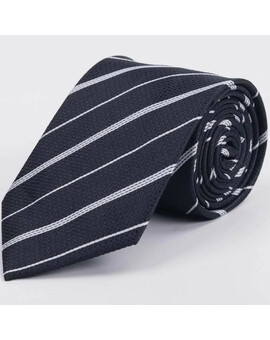 Аренда галстука черного цвета в белую узкую полоску для мужских костюмов, изображение 1