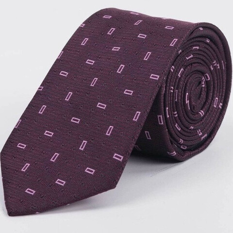 Прокат галстука бордового цвета с прямоугольным узором для мужских костюмов