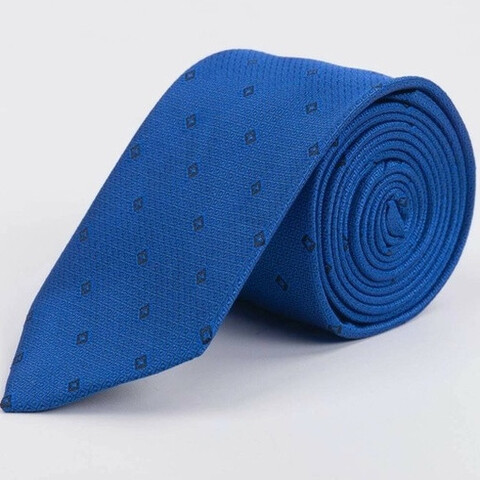 Прокат галстука синего цвета с редким ромбовидным узором для мужских костюмов
