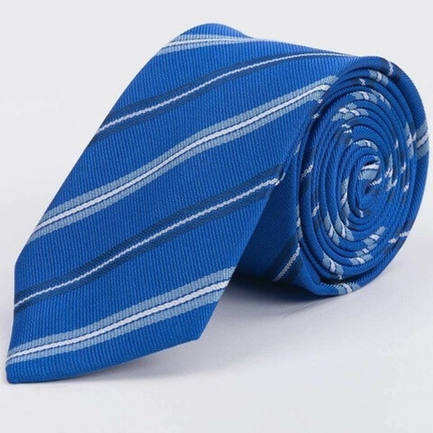 Прокат галстука синего цвета с выделенными полосками для мужских костюмов