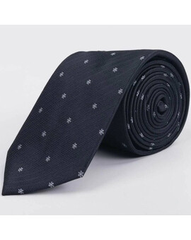 Черный галстук напрокат с редким белым цветочным узором для мужского костюма, изображение 1