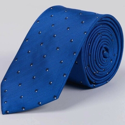 Синий галстук в полоску напрокат с двухцветным узором для мужского костюма