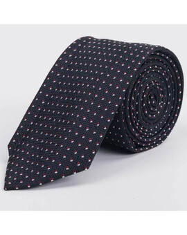 Черный галстук в аренду с кросно-белым узором для мужского костюма, изображение 1