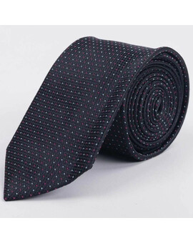 Галстук напрокат черного цвета с красно-белым точечным узором для мужских костюмов, изображение 1