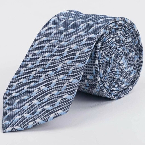 Фактурный галстук голубого цвета в аренду с непересеченной клеткой для мужского костюма