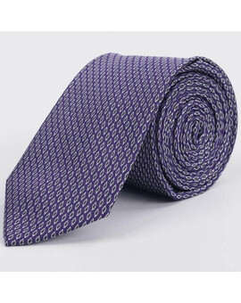 Фиолетовый галстук в аренду с белым структурированным узором для мужских костюмов, изображение 1