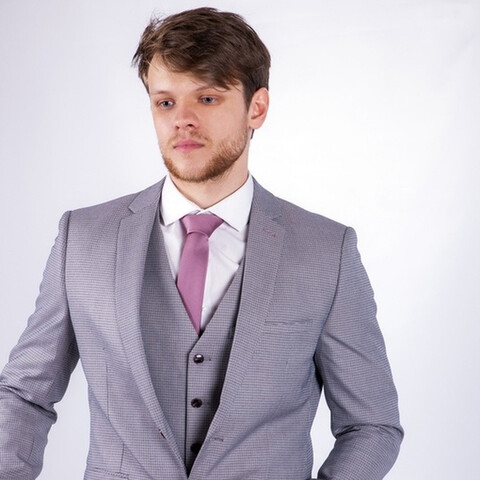 Прокат мужского костюма в мелкую серую клетку