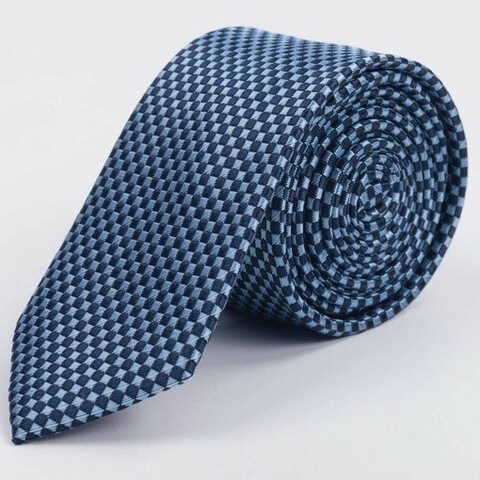 Аренда голубого галстука с мелким шахматным узором для мужских костюмов