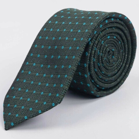 Арендовать зеленый галстук с голубым узором для мужских костюмов
