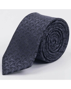 Арендовать черный галстук с фактурным узором для мужских костюмов, изображение 1