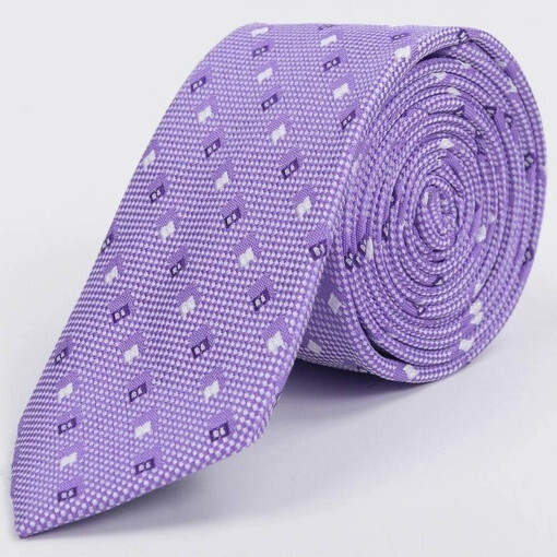 Арендовать сиреневый галстук с белым узором для мужского костюма
