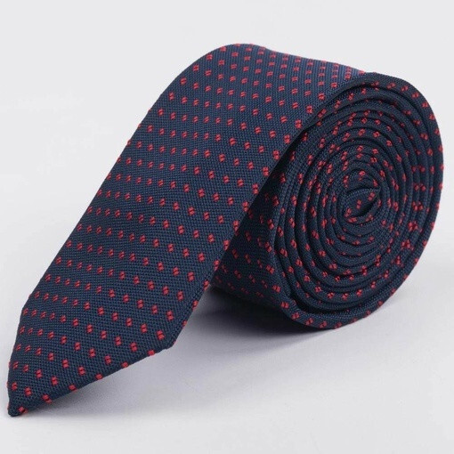 Арендовать галстук синего цвета с красным узором для мужского костюма