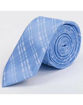 Арендовать галстук голубого цвета в крупную белую клетку для мужских костюмов, изображение 1