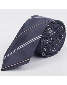 Аренда серого галстука в белую полоску мульти для мужских костюмов, изображение 1