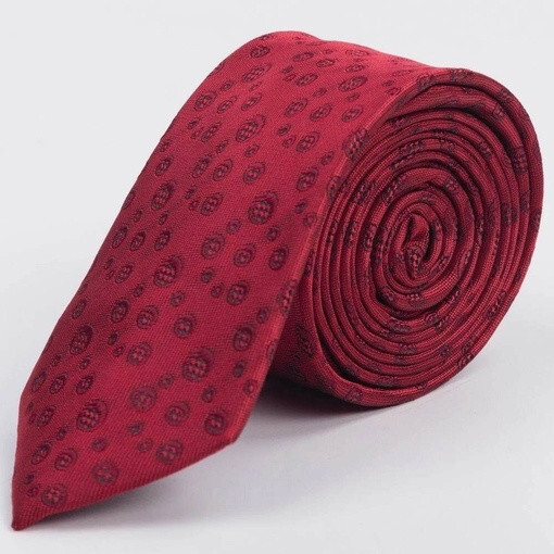 Прокат бордового галстука с кольцевым узором для мужских костюмов