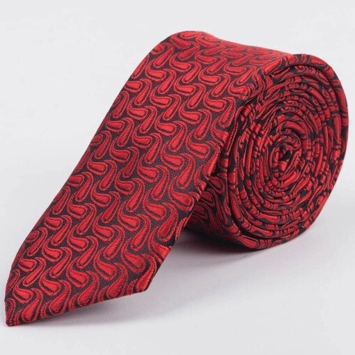 Прокат красного галстука с узором мульти для мужского костюма