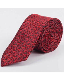 Прокат красного галстука с узором мульти для мужского костюма, изображение 1
