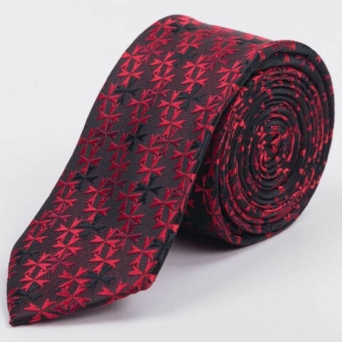 Прокат бордового галстука с узором мульти для мужских костюмов