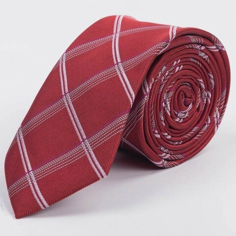 Прокат бордового галстука в белую крупную клетку для мужских костюмов