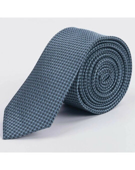 Прокат узкого галстука серого цвета с узором для мужского костюма, изображение 1