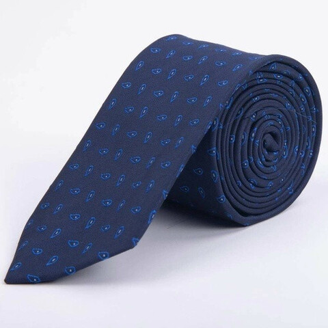 Прокат галстука темно-синего цвета с фактурным узором для мужских костюмов