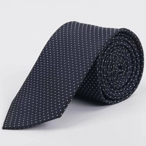 Арендовать черный галстук с белым точечным узором для мужских костюмов