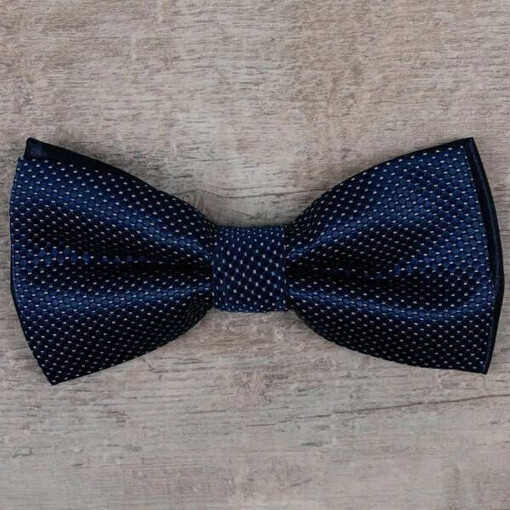 Аренда бабочки темно-синего цвета с мелким узором для мужского костюма