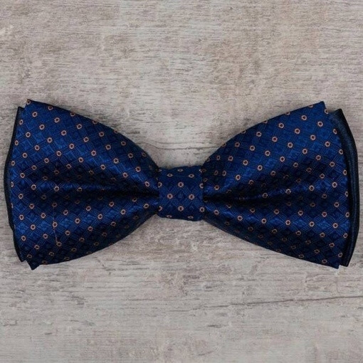 Прокат бабочки синего цвета в клетку с коричневым узором для мужского костюма