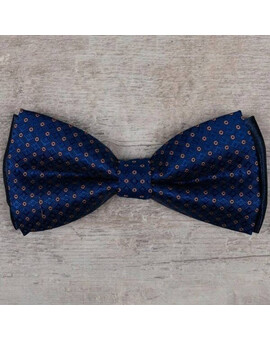 Прокат бабочки синего цвета в клетку с коричневым узором для мужского костюма, изображение 1