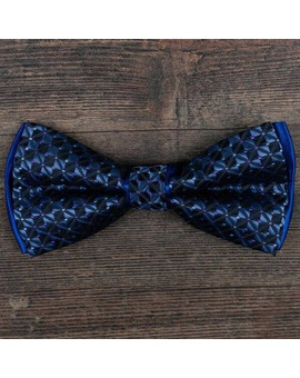 Аренда бабочки синего цвета с шахматным узором для мужских костюмов, изображение 1