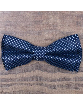 Синяя бабочка в аренду с мелким шахматным узором для мужских костюмов, изображение 1