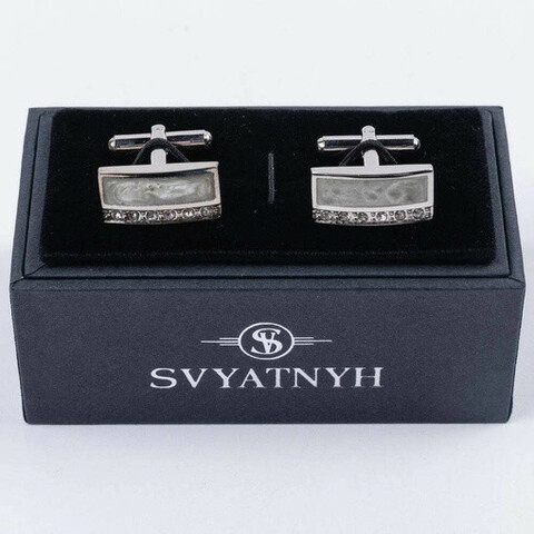 Аренда однотонных запонок с вставкой для мужских костюмов