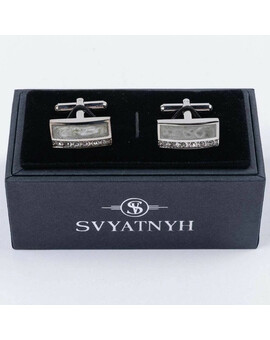 Аренда однотонных запонок с вставкой для мужских костюмов, изображение 1