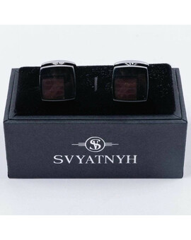 Аренда запонок с вставкой черного цвета для мужских костюмов, изображение 1