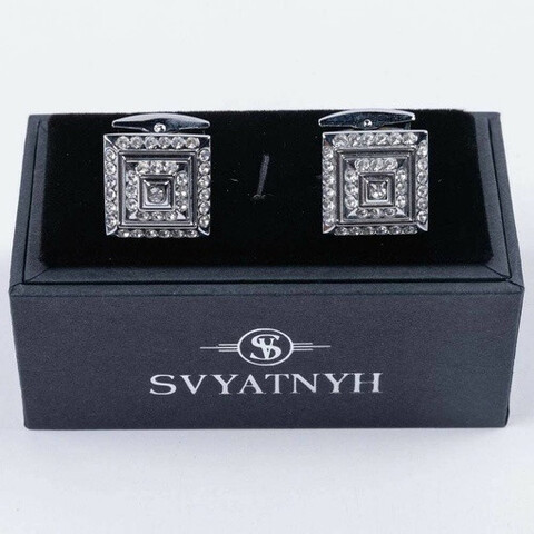 Прокат запонок квадратной формы с украшениями для мужского костюма