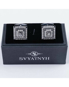 Прокат запонок квадратной формы с украшениями для мужского костюма, изображение 1